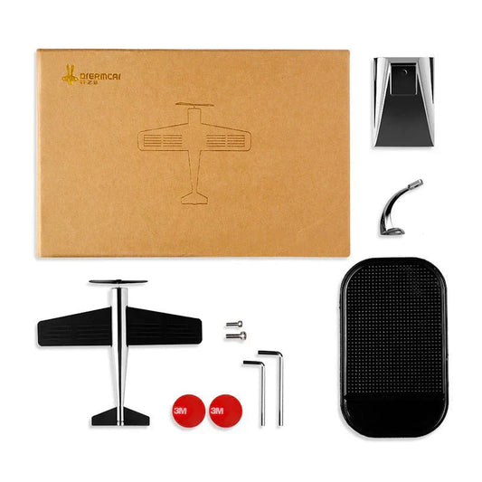 Solar Rotary Airplane Model Car Ornament | زينة سيارة نموذجية على شكل طائرة دوارة تعمل بالطاقة الشمسية